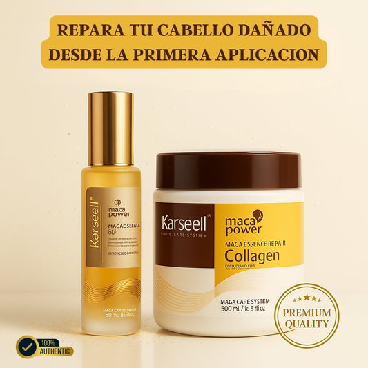 MASCARILLA ANTI-FRIZZ  CON COLAGENO Y BRILLO INTENSO + OLEO HIDRATANTE