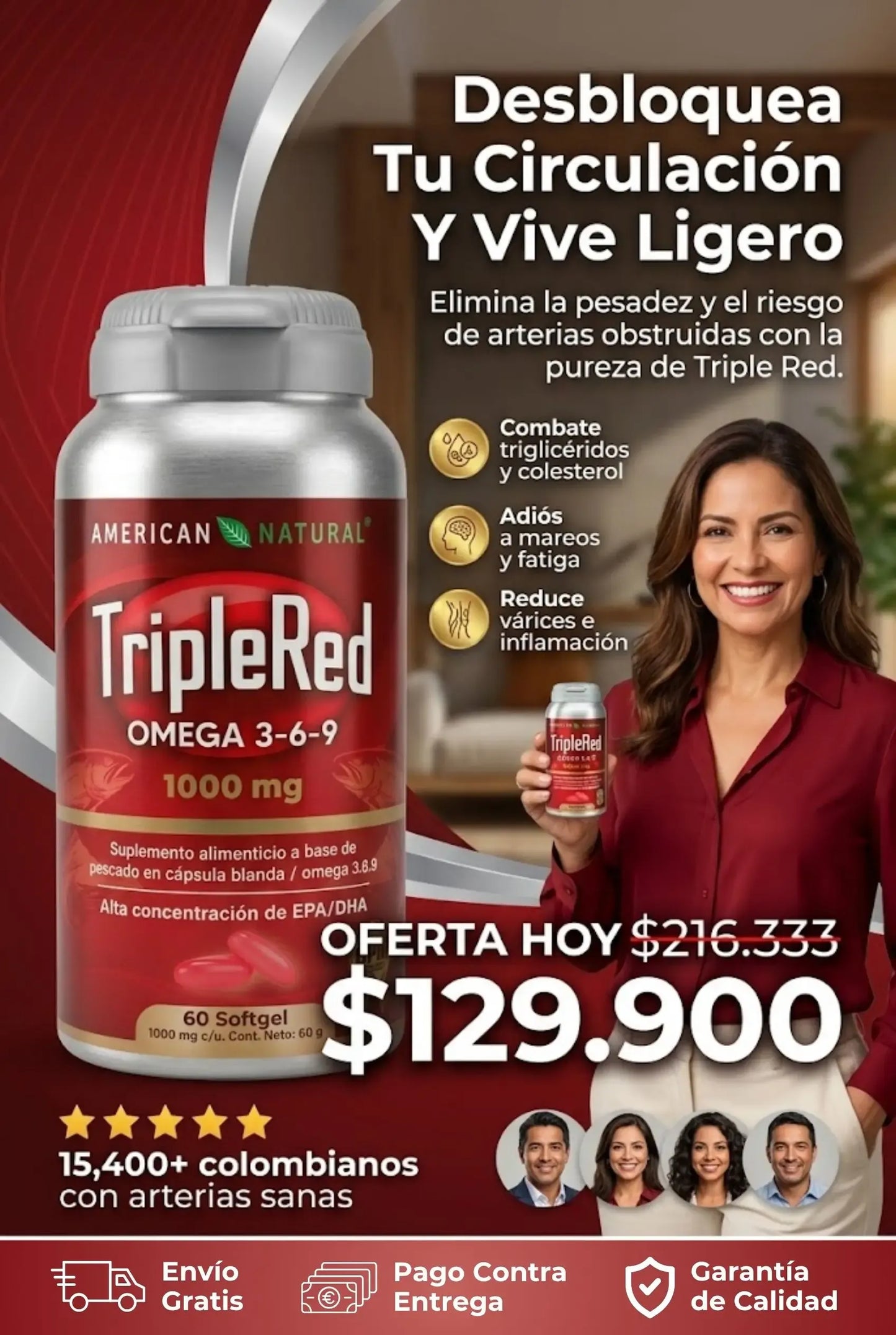Triple Red OMEGA 3 - 6 - 9, CON INVIMA✅