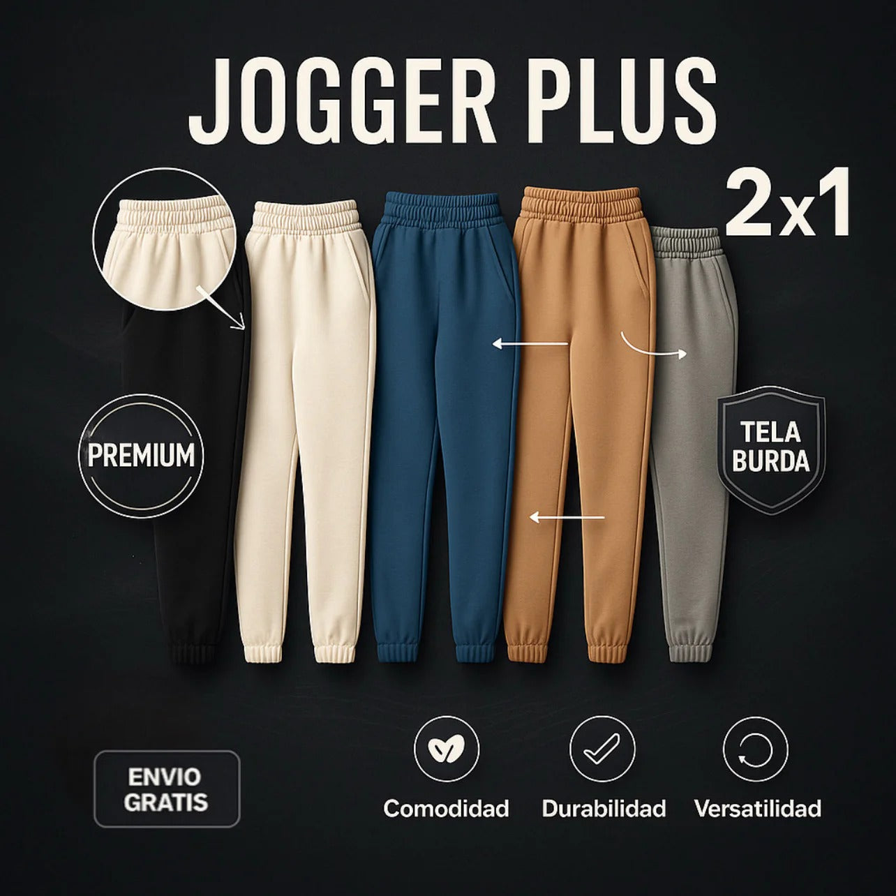 Jogger Plus en Algodón Pague 1 y Lleve 2🎁